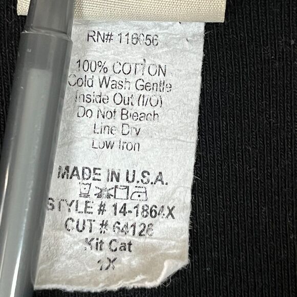 Jess & Jane T-Shirt Top 1X Cat Sketch Stretch Black White Artsy Eclectic Casual - Picture 4 of 7